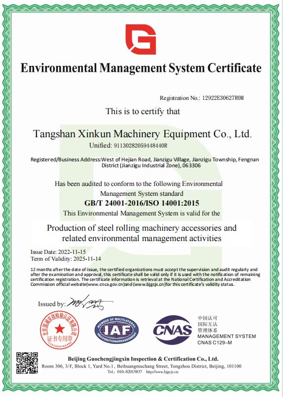 Environmental Management System Certification Certificate In English